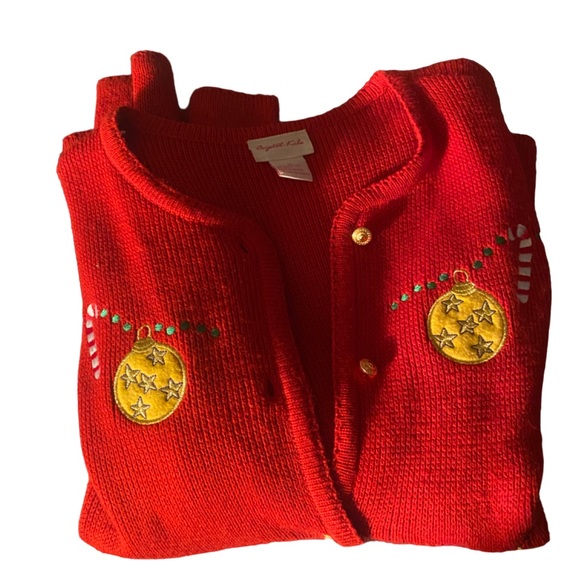 🧑‍🎄 SOLD 🧑‍🎄 Christmas Sweater, Red with decorations - Picture 6 of 13